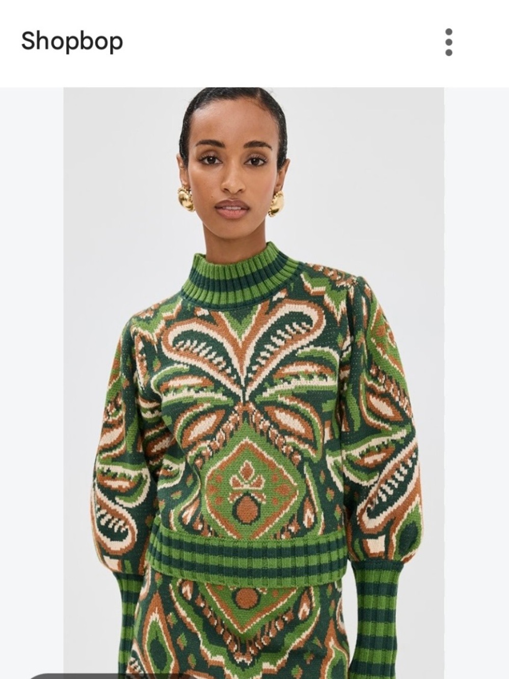 FARM RIO Green Pinneaple Ikat Sweater